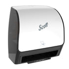 Scott - Distributrice automatique d’essuie-mains Slimroll - pour essuie-mains Scott Slimroll avec mandrin orange - 11,8 po x 12,35 po x 7,25 po - Blanche-Comprend 1 distributrice automatique d’essuie-mains Scott Slimroll