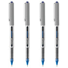uni-ball Stylos à bille roulante Vision - pointe fine (0.7 mm) - Bleu - paquet de 4-Couleur et construction du canon : Grise
