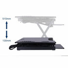 Rocelco - Support de bureau haut de gamme DADR-46 à hauteur réglable, 46 po, avec 4 AC et 2 USB - noir-Nouveau plateau de clavier plus large pour accueillir les claviers ergonomiques et de jeu