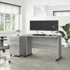 Bush Business Furniture - Bureau d'ordinateur 48 po l avec classeur mobile à 3 tiroirs Studio A - gris platine-Le plateau durable peut facilement supporter un ordinateur, des livres et d'autres fournitures de bureau pour un poids supporte de 200 lb