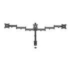 Rocelco – Support de table DM3 à deux articulations pour trois moniteur, 13 po à 27 po, noir-Peut être monté sur toute surface d'une épaisseur de jusqu'à 3,5 po avec un serre-joint ou un trou passe-fils