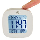 Marathon - Réveil compact Cl030058wh avec température et date, 3 x 3 x 1 po, blanc-Taille du cadran : 2 po x 2 po