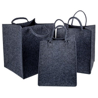 Ensemble de 3 paniers de rangement, gris foncé-1