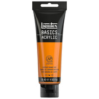 Liquitex Basics – Peinture acrylique 1046720, ton orange cadmium, tube de 118 ml-Formulée avec des pigments de qualité artistique sur lesquels l'artiste peut compter