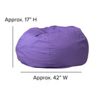 Flash Furniture - Fauteuil poire surdimensionné violet plein-Nettoyer les taches avec un chiffon humide