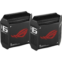 ASUS - ROG Rapture GT6 Système Wi-Fi maillé de jeu Wi-Fi 6 tri-bande - Noir - Paquet de 2-Prend en charge les canaux de 160 MHz pour fournir des connexions multi-gigabit à faible latence, augmenter la capacité du réseau et réduire l'encombrement de la bande passante