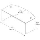 Bush - Bureau à devant arqué de la collection Westfield, cerisier naturel et gris graphite-Peut accepter un module en coin ou un pont-retour à droite ou à gauche pour obtenir une configuration en L ou en U