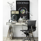 Plata Import - Line Bureau Bureau Bureau Inox et Verre Noir, Noir-Inox et verre noir