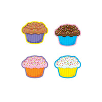 Trend Enterprises Mini Cupcakes Accents-Les cupcakes givrés (avec des pépites !) sont prédécoupés et prêts à l'emploi en jaune, bleu, orange et violet.