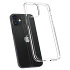 Étui Crystal Hybrid Spigen pour iPhone 12 - Transparente-Dos souple et transparent avec cadre rigide offrant une protection parfaite contre les chutes