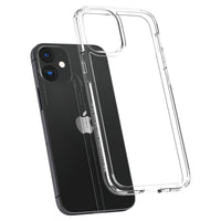 Étui Crystal Hybrid Spigen pour iPhone 12 - Transparente-Dos souple et transparent avec cadre rigide offrant une protection parfaite contre les chutes