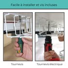 ShoppingAll - Chemin de câbles sous le bureau - Blanc - Lot de 2-6