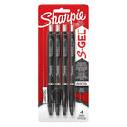 Sharpie - S-Gel de 0,7 mm stylo à encre gel, noir, 4/paq.-Gel