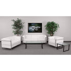 Flash Furniture – Mobilier de réception Hercules Regal, blanc (ZBREGAL810SETWH)-Revêtement en cuir souple blanc pour plus de douceur et de confort