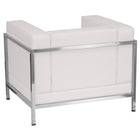 Flash Furniture – Fauteuil contemporain série HERCULES Imagination, cuir blanc avec garnitures inox (ZBIMAGRTCNRWH)-Style contemporain