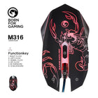 Marvo Tech – Souris de jeu Scorpion à rétroéclairage DEL, rouge-Réglage ppp à la volée à 4 étapes