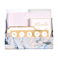 Mara-Mi - Ensemble de correspondance pour bureau - Marbre-Rose, or