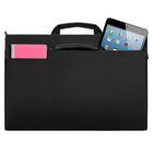 Estarer Sac Ordinateur Portable 13.3 po Homme Toile Vintage Sacoche pc Bureau Mallette Messenger Bandoulière Laptop, Noir-Clip clé et poche