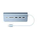 Satechi Aluminium HUB USB-C avec Lecteur de Carte - Bleu-USB 3.0, 2.0, USB 1.1