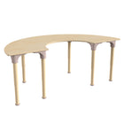 Flash Furniture - Table d'activites demi-lune Bright Beginnings de qualite commerciale en bois pour salle de classe-Les patins en plastique reglables protegent les sols interieurs contre les dommages