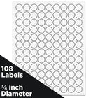 Jam Paper Sceaux autocollants ronds, 3/4 po, blanc, paquet de 432-Taille : 3/4 po
