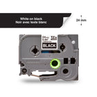 Brother - Ruban laminé noir avec texte blanc authentique pour étiqueteuses P-touch, 24 mm-Pour une variété d'applications d'étiquetage au quotidien