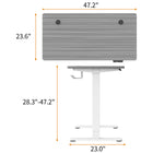 ShoppingAll - Bureau debout électrique à double moteur 48 larg. po - Blanc/Gris-Le plateau de la table mesure 120cm / 47.2" W et 60cm / 23.6" L.