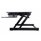 Rocelco - Plateforme surélevée de luxe pour bureau assis/debout, extra-large à hauteur réglable, 37 po, noir-Le bureau de 37.5" de large sur 20.5" de profondeur peut contenir jusqu'à deux moniteurs de 32" et le plateau de clavier rétractable de 29" de large sur 11.5" de profondeur peut contenir un ordinateur portable si nécessaire