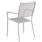 Chaise de patio avec accoudoirs et dossier carré, intérieur/extérieur, gris pâle (CO-2-SIL-GG)-4