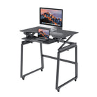 Rocelco - Ensemble rehausseur de bureau de luxe à hauteur ajustable de 40" et support au sol - Noir-ASSEMBLAGE MINIMAL REQUIS: Les pieds de bureau debout se fixent en quelques minutes et vous êtes prêt à partir