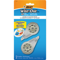 BIC - Ruban de correction Wite-Out EZ Refill, recharges - Paquet de 2-14 mètres de ruban correcteur robuste et résistant aux déchirures