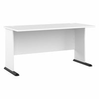 Bush Business Furniture - Bureau d'ordinateur 60 po l Studio A - blanc/blanc-Le bureau d'ordinateur 60 po L x 27 po P x 30 po H offre un design de qualite commerciale avec un style contemporain qui convient parfaitement au divertissement et au travail