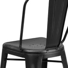 Flash Furniture – Tabouret de comptoir de 24 po avec dossier, pour intérieur, métal vieilli, noir (ET353424BK)-Taille du siège: 14 po larg. x 14 po prof.