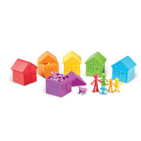 Learning Resources - Tout sur moi Tri du quartier-Construisez de nouvelles compétences de couleur, d'appariement et de tri avec ces gens de jouets amicaux !
