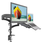 ShoppingAll Support à bras entièrement réglable pour deux écrans et adaptateur pour ordinateur portable - Noir-Peut accueillir un écran 15"-32" et un ordinateur portable 12"-17" OU peut être utilisé pour deux écrans 15"-32" jusqu'à 17.6 lb/8kg