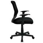 Flash Furniture - Chaise de bureau à dossier mi-dos maillé avec accoudoirs fixes, noir-Matériau de dossier en maille ventilé