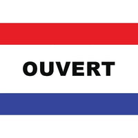 Drapeau avec message, 36 x 60 po, Ouvert-Drapeau 100 % polyester de 36 x 60 po pour usage intérieur ou extérieur