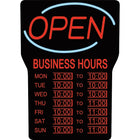 Royal Sovereignââ€ž¢ Enseigne à DEL Open avec les heures d'ouverture, anglais-Éclairage DEL brillant illuminant une enseigne en acrylique durable