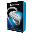 Écouteurs Bluetooth sans fil Brookstone AirFlex Athletic - Blanc-Éliminez le bruit et la musique grâce à la technologie de suppression du bruit cVc