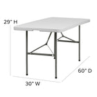 Flash Furniture – Table pliante ronde de 5 pi, granite blanc (DADYCZ152Z)-Dessus blanc granite avec 1,75 po d'épaisseur