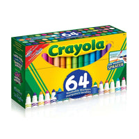 Crayola - Marqueurs à trait large lavables, paquet de variété - Paquet de 64-Inclut 3 types de marqueurs Crayola
