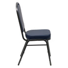 Flash Furniture – Chaise banquet empilable Hercules, dos couronne, vinyle marine, siège de 2,5 po, structure argentée, 4/paq-Capacité de poids de 500 lb