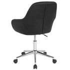 Flash Furniture - Fauteuil fonctionnel Cortana pour la maison et le bureau, dossier mi-hauteur, cuir noir (DS8012LBBLK)-Mousse ignifuge CA117