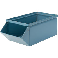 Stackbin, Bac En Acier, Cap. 100 Lb, 7-1/2po La X 15-1/2po P X 6po H, Bleu, paquet de 3-Capacité 100 lb