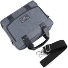 Sacoche pour Ordinateur Portable 13-14", Sac à Bandoulière, Sac de Travail/Voyage/Affaires, Matière Déperlante - Grise-La sangle de bagage offre un transport sûr et facile pour le voyageur actif