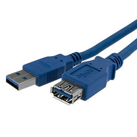 StarTech ® Câble de rallonge USB 3.0 ultra haute vitesse A vers A, mâle/femelle, bleu, 1 m-Rallonge un câble USB 3.0 d’un mètre, avec un débit de transfert pouvant atteindre 5 Gbit/s assurant une connectivité idéale même à de plus grandes distances