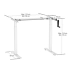 Ezywork - Cadre de bureau debout manuel - manivelle - blanc-Plage de réglage de la largeur : 33,9" - 52,4" (86cm - 133cm)