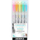 Zebra Mildliner Feutre-pinceaux et marqueur, Ensemble Flouorescent, paq. de 5-Non toxique (AP)