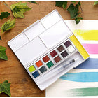 Ensemble de godets à peinture Inktense Derwent - Palette # 2 - paquet de 12-Idéal pour les voyages et l'extérieur avec tout le nécessaire pour peindre en déplacement