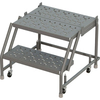 Tri-Arc Manufacturing – Escabeau roulant avec marche supérieure profonde; 100 po haut.; 10 marches; 24 po larg. (KDSR110246-D2)-Nombre de marches : 10